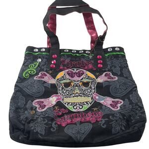 Disney Theme Park Merchandise Rhinestone Studded Pirate Caribbean Skull Tote